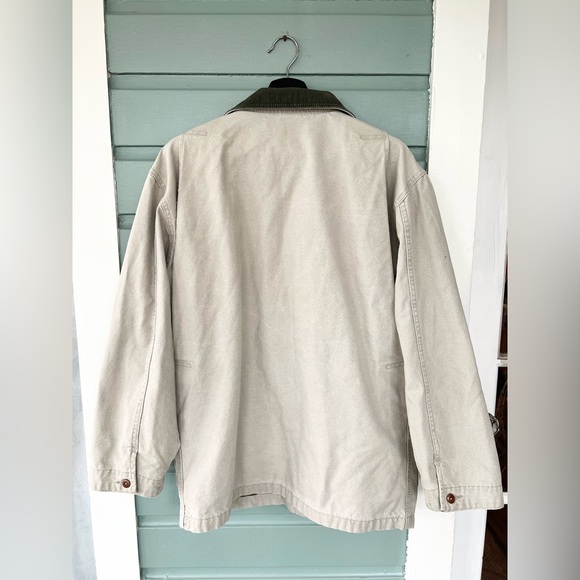 LL Bean vintage field jacket chore coat cotton canvas corduroy collar fall M/L - Picture 7 of 11